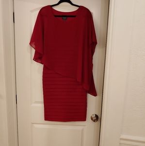 Adrianna Papell Chiffon Drape Overlay Dress